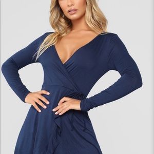 Fashion Nova Navy Blue Dress